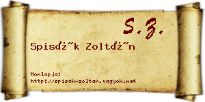 Spisák Zoltán névjegykártya